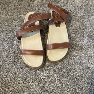 Anthropologie - Matisse - Brown Ankle Strappy Slide Sandals Size 10 - Never Worn